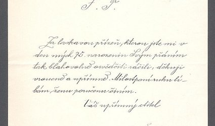 Poděkování za blahopřání.