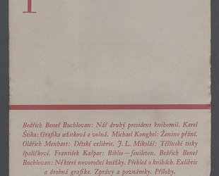 Bibliofil. Časopis pro pěknou knihu a její úpravu. Ročník XIII., číslo 1.