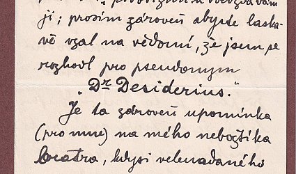 Dopis Ignátu Herrmannovi.