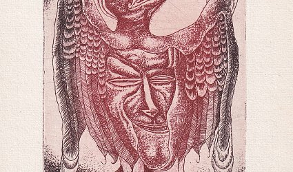 Pták s tváří muže.