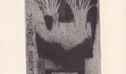 Ing. Vladimír Zděnovec 1906 - 1.9. - 1981. Stůl s květináči.