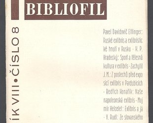 Bibliofil. Časopis pro pěknou knihu a její úpravu. Ročník VIII., číslo 8.