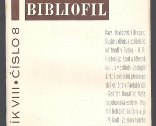 Bibliofil. Časopis pro pěknou knihu a její úpravu. Ročník VIII., číslo 8.