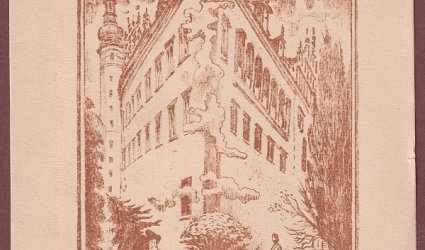 Dr. Frant. Páta MCMXXXIV. Novoročenka. Scéna ze zámeckého parku v Litomyšli.