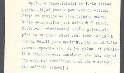 Dopis Ignátu Herrmannovi.