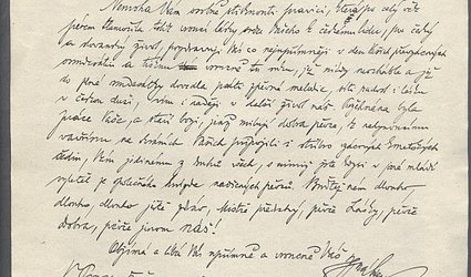 Opis dopisu Adolfu Heydukovi k 80. narozeninám.