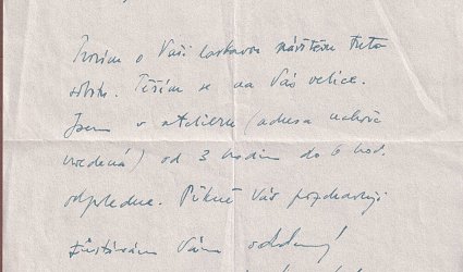 Dopis pro Františka Drážníka.