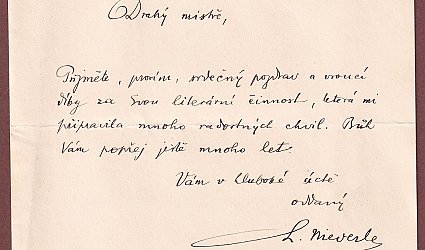 Dopis Ignátu Herrmannovi.