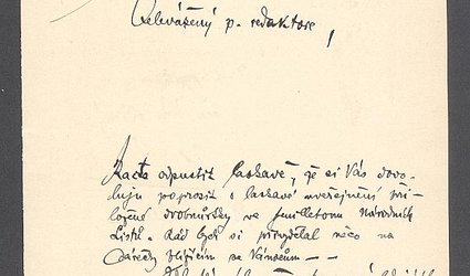 Dopis Ignátu Herrmannovi.