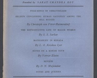 Man in India. A Quarterly Record of Anthropological Science with Special Reference to India. Folk-Songs of Sattisgarh. Vol. XXIV. No. I. March 1944.