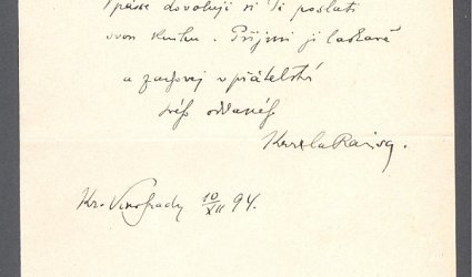 Dopis Ignátu Herrmannovi.