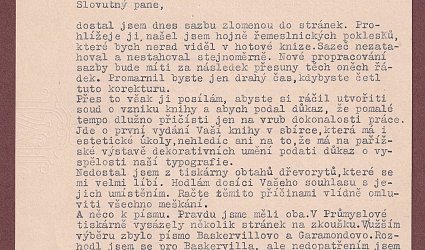 Dopis Ignátu Herrmannovi.