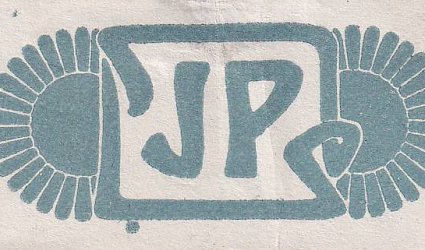 JP. Ornament z Preissigova písma a písmena JP.