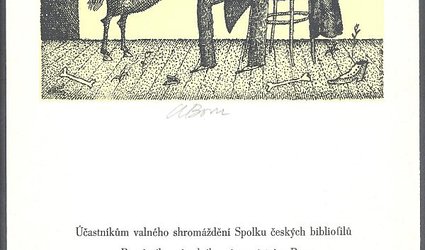 List k valnému shromáždění Spolku českých bibliofilů.
