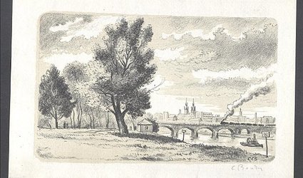 Pohled na železniční most.