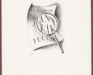 Ex Libris Jan Fučík. Ex Libris s lupou.