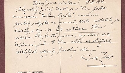 Pohlednice se sdělením.