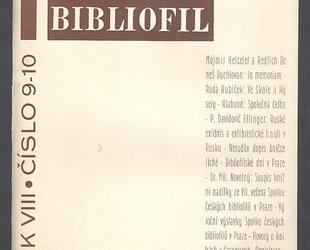 Bibliofil. Časopis pro pěknou knihu a její úpravu. Ročník VIII., čísla 9 - 10.