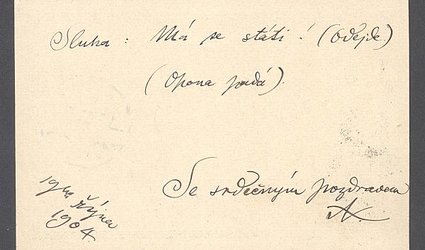 Korespondenční lístek Ignátu Herrmannovi.