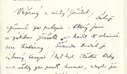 Dopis na hlavičkovém papíře týdeníku Máj.