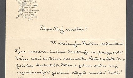 Dopis rodiny Alšovy Ignátu Herrmannovi.