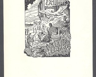 Ex libris Josef Hladký. Rozhovor ve dvou v antickém prostředí.
