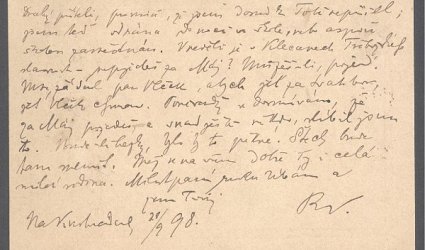 Korespondenční lístek Ignátu Herrmannovi.