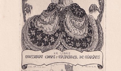 Ex Libris Mortserat Comás y Masferrer de Marsans.