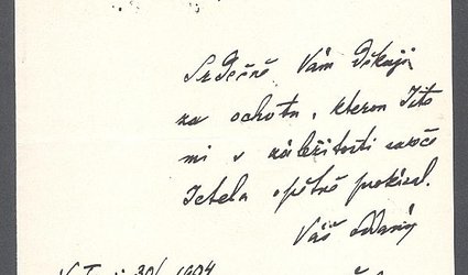 Dopis Ignátu Herrmannovi.