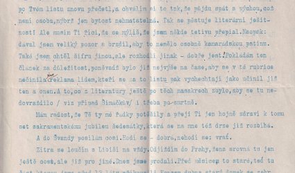 Dopis Ignátu Herrmannovi.