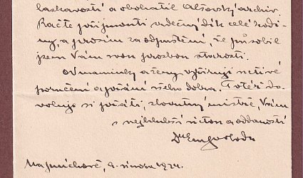 Dopis Ignátu Herrmannovi.