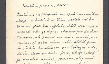 Dopis Ignátu Herrmannovi.