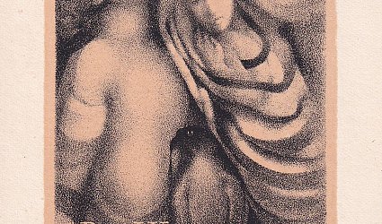 Ex libris MUDr. Jiří Kačer. Prometheus a písmena Dr. J.K.