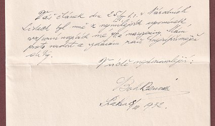 Dopis JUDr. Jaromíru Uhlířovi.