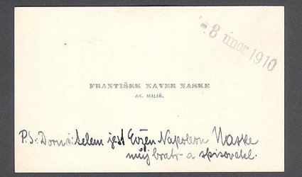 Vizitka se sdělením.