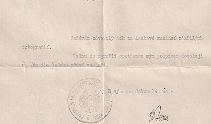 Dopis pro Jindřicha Vaňka.